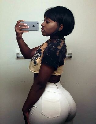 Curvaceous short-haired black wifey